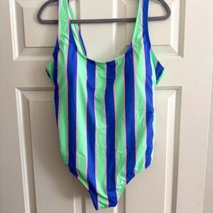 Fabletics One Piece Swimsuit Multi Color Stripes 1X